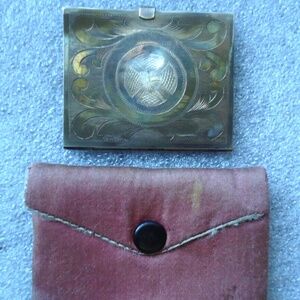 Antique Silver Holder Case Pichwai Shreenathji Krishna Paintings Size-2.5x2"